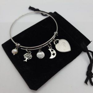 Silver Bangle Charm Bracelet
